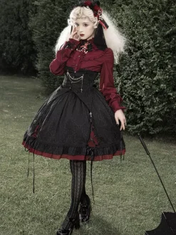 Gothic Lolita Blouses Ruffles Bows Lolita Top Long Sleeves Gray Lolita Shirt