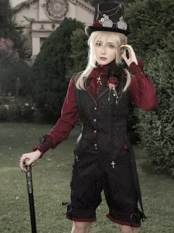 Gothic Lolita Blouses Ruffles Bows Lolita Top Long Sleeves Gray Lolita Shirt