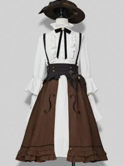 Gothic Lolita Blouses Ruffles Bows Long Sleeves Lolita Top Blouse White Lolita Shirt