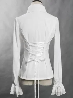 Gothic Lolita Blouses White Long Sleeves Lolita Top Ruffles Lolita Shirt
