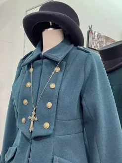 Gothic Lolita Coats Dark Green Coat Overcoat Polyester Winter Lolita Outwears