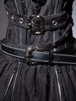 Gothic Lolita Dress Dark Elegant JSK Dress With Lace And Ruffles Cosplay Outfit