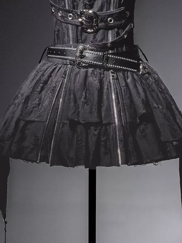 Gothic Lolita Dress Dark Elegant JSK Dress With Lace And Ruffles Cosplay Outfit