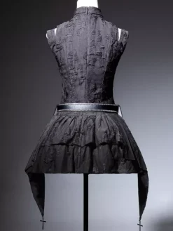 Gothic Lolita Dress Dark Elegant JSK Dress With Lace And Ruffles Cosplay Outfit