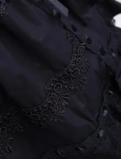 Gothic Lolita Dress JSK Black Ruffles Bow Lace Trim Lolita Jumper Skirt