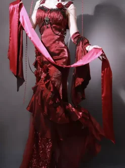 Gothic Lolita Dresses Bows Ruffles Red Red