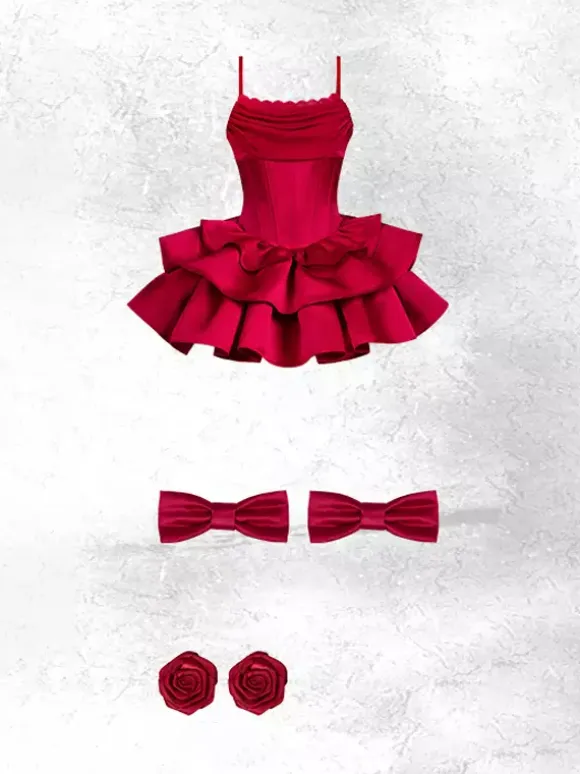 Gothic Lolita Dresses Bows Ruffles Red Dresses
