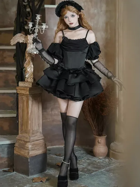 Gothic Lolita Dresses Bows Ruffles Red Dresses