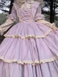 Gothic Lolita Dresses Bows Ruffles Purple Purple