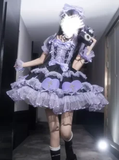 Gothic Lolita Dresses Bows Pearls Color Block Pink Light Sky Blue