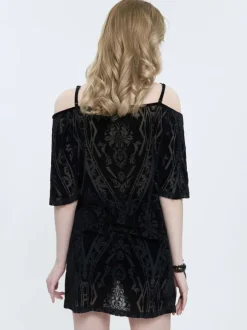 Gothic Lolita Dresses Floral Print Black Black