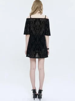 Gothic Lolita Dresses Floral Print Black Black