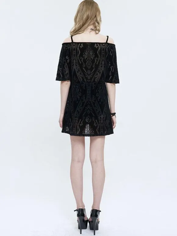Gothic Lolita Dresses Floral Print Black Black