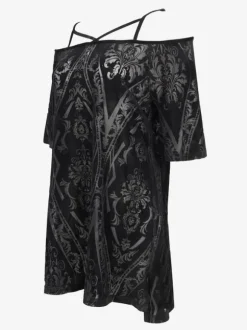 Gothic Lolita Dresses Floral Print Black Black