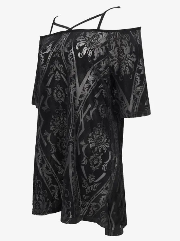 Gothic Lolita Dresses Floral Print Black Black