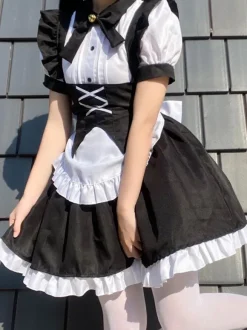Gothic Lolita Dresses Ruffles Bows Black Black