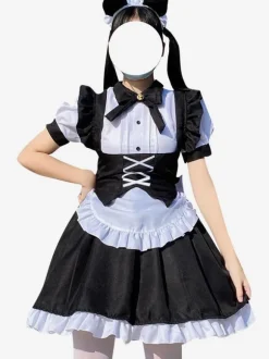 Gothic Lolita Dresses Ruffles Bows Black Black