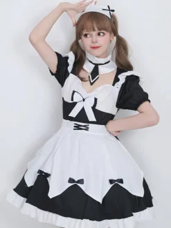 Gothic Lolita Dresses Ruffles Bows Black Black
