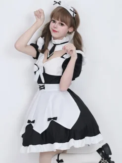 Gothic Lolita Dresses Ruffles Bows Black Black