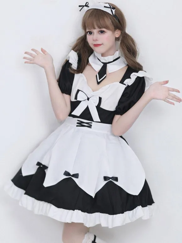 Gothic Lolita Dresses Ruffles Bows Black Black