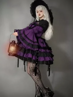 Gothic Lolita Dresses Tokisaki Kurumi Ruffles Lace Slip Dress