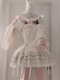 Gothic Lolita Dresses Tokisaki Kurumi Ruffles Lace Slip Dress
