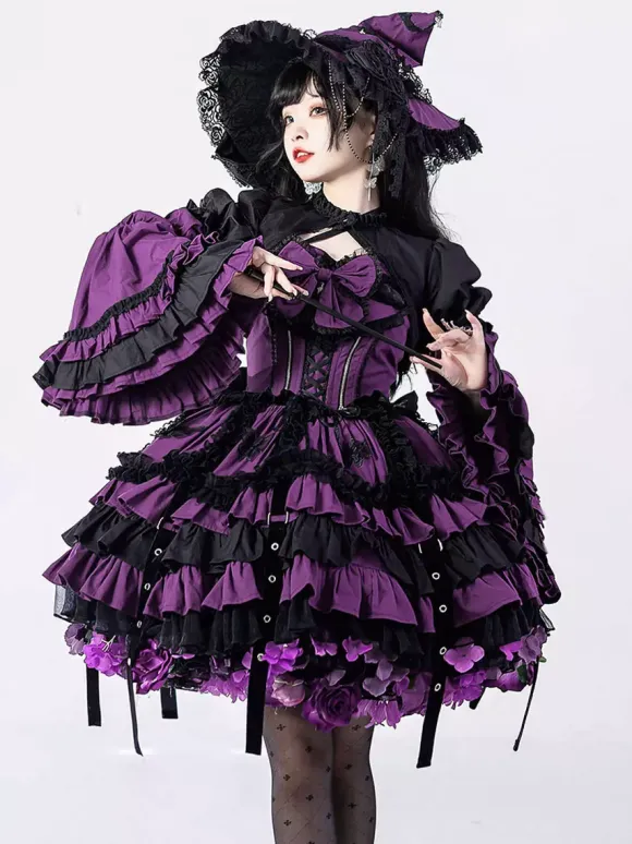 Gothic Lolita Dresses Tokisaki Kurumi Ruffles Lace Slip Dress