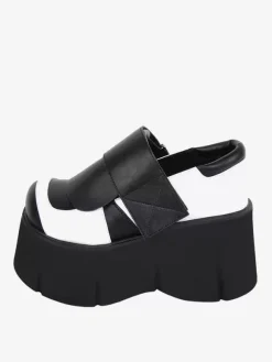 Gothic Lolita Footwear Black Two-Tone PU Leather Wedge Heel Lolita Shoes