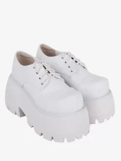 Gothic Lolita Footwear White Round Toe PU Leather Lolita Shoes