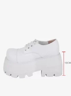 Gothic Lolita Footwear White Round Toe PU Leather Lolita Shoes