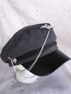 Gothic Lolita Hat Chains Polyester Black Lolita Accessories Hats