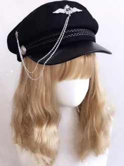 Gothic Lolita Hat Chains Polyester Black Lolita Accessories Hats