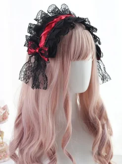 Gothic Lolita Headdress Lace Bow Lolita Headband