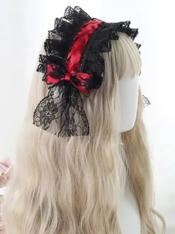 Gothic Lolita Headdress Lace Bow Lolita Headband