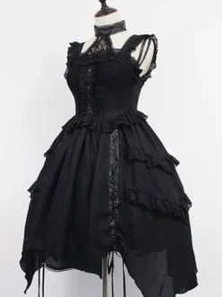 Gothic Lolita JSK Dress Lace Frill Lolita Jumper Skirts