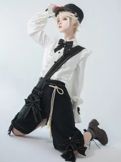 Gothic Lolita Ouji Fashion Long Sleeves Bows Ruffles Shirt