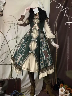 Gothic Lolita Outfits Dark Green Skeleton Long Sleeves Accessory