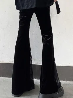Gothic Lolita Pant Black Lace Flared Lolita Trousers