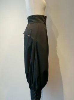 Gothic Lolita Pant Grommets Black Cropped Lolita Trousers