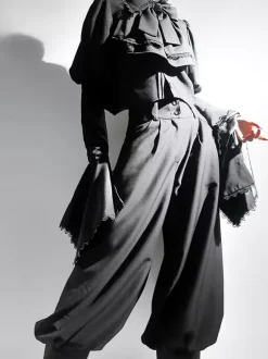 Gothic Lolita Pant Lace Ruffles Black Lolita Trousers