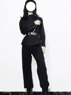 Gothic Lolita Pant Ouji Style Black Straight Lolita Trousers
