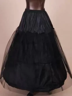 Gothic Lolita Petticoats Polyester Tiered Gothic Lolita Petticoat Woman's Black Lolita Skirt