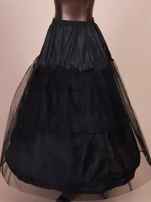 Gothic Lolita Petticoats Polyester Tiered Gothic Lolita Petticoat Woman's Black Lolita Skirt