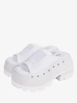 Gothic Lolita Sandals Rivets Round Toe PU Leather Black Lolita Summer Shoes
