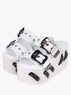 Gothic Lolita Sandals Round Toe PU Leather Black Lolita Summer Shoes