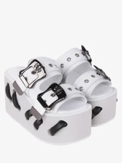 Gothic Lolita Sandals Round Toe PU Leather Black Lolita Summer Shoes