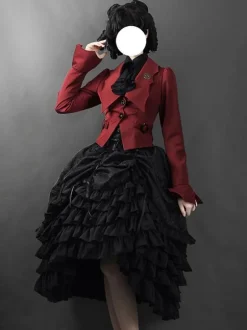 Gothic Lolita SK Jacquard White Ruffles Lolita Skirts