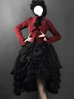 Gothic Lolita SK Jacquard White Ruffles Lolita Skirts