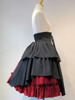 Gothic Lolita SK Lace Up Blue Color Block Lolita Skirts