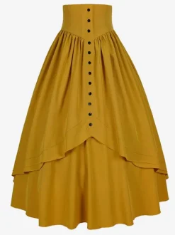 Gothic Lolita SK Ruffles Coffee Brown Lolita Skirts